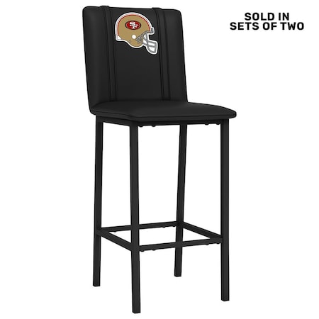 Dreamseat Bar Stool 500 with San Francisco 49ers Helmet Logo, 2PK XZ500BSDBLK-PSNFL21032A